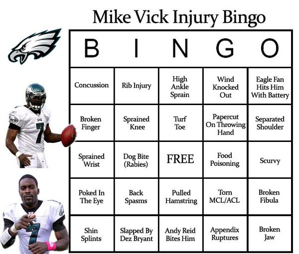 > Michael Vick Bingo (pic) #jokes - Photo posted in BX SportsCenter | Sign in and leave a comment below!